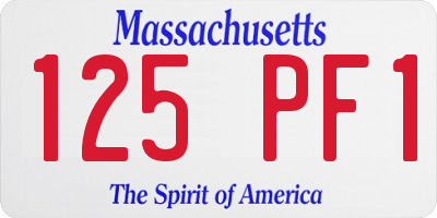 MA license plate 125PF1