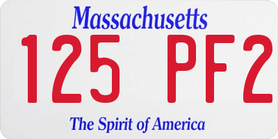 MA license plate 125PF2