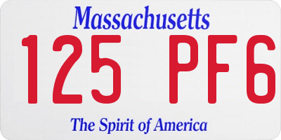 MA license plate 125PF6