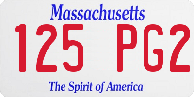 MA license plate 125PG2
