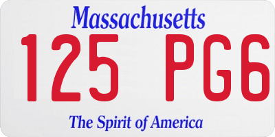 MA license plate 125PG6
