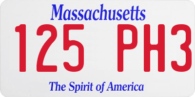 MA license plate 125PH3
