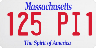 MA license plate 125PI1