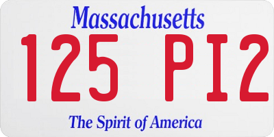 MA license plate 125PI2
