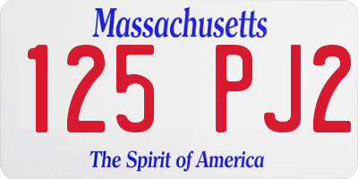 MA license plate 125PJ2