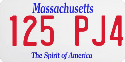 MA license plate 125PJ4