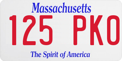 MA license plate 125PK0