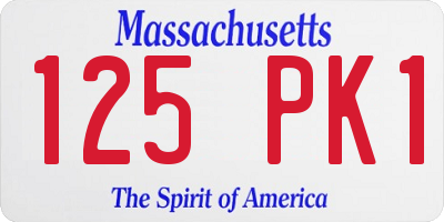 MA license plate 125PK1
