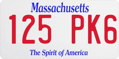 MA license plate 125PK6