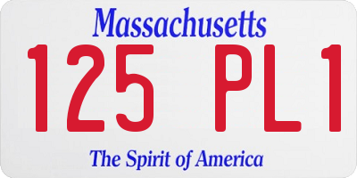 MA license plate 125PL1
