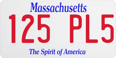 MA license plate 125PL5