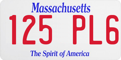 MA license plate 125PL6