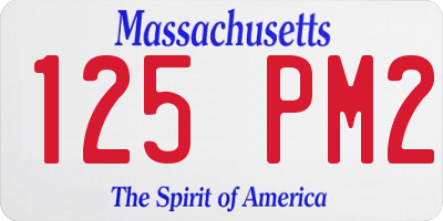 MA license plate 125PM2