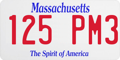 MA license plate 125PM3