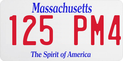 MA license plate 125PM4