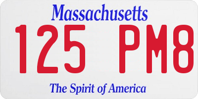 MA license plate 125PM8