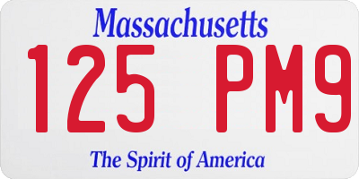 MA license plate 125PM9