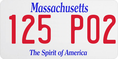 MA license plate 125PO2
