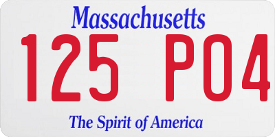 MA license plate 125PO4
