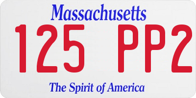 MA license plate 125PP2