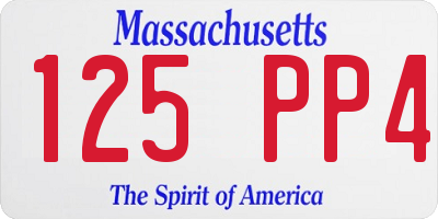 MA license plate 125PP4
