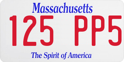 MA license plate 125PP5