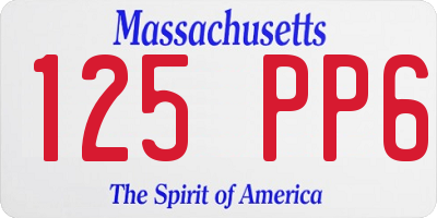 MA license plate 125PP6
