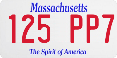 MA license plate 125PP7