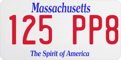MA license plate 125PP8