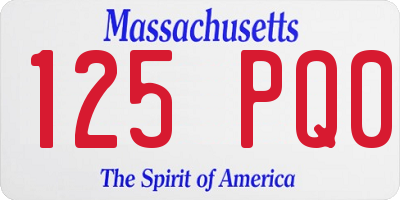 MA license plate 125PQ0