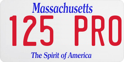 MA license plate 125PR0