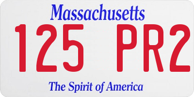 MA license plate 125PR2
