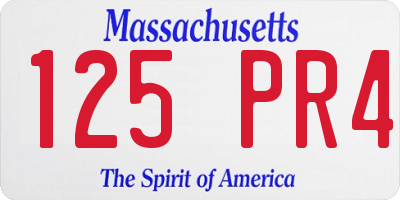 MA license plate 125PR4
