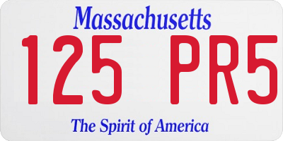 MA license plate 125PR5