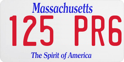 MA license plate 125PR6