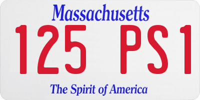MA license plate 125PS1