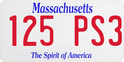 MA license plate 125PS3
