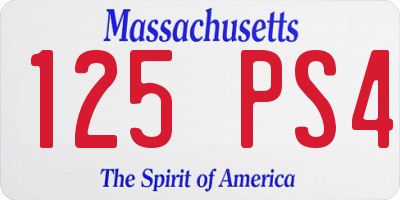 MA license plate 125PS4