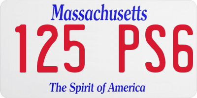 MA license plate 125PS6