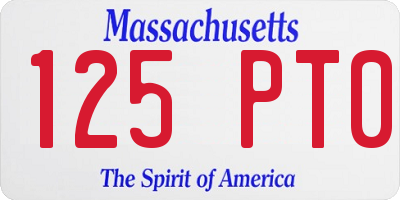 MA license plate 125PT0