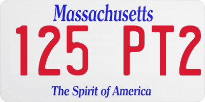 MA license plate 125PT2