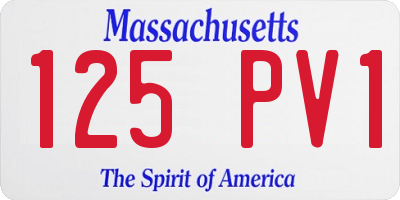 MA license plate 125PV1