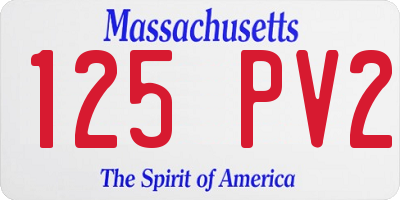MA license plate 125PV2