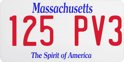 MA license plate 125PV3