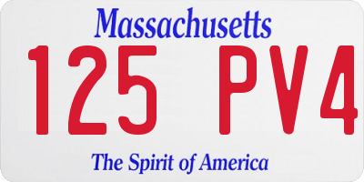 MA license plate 125PV4