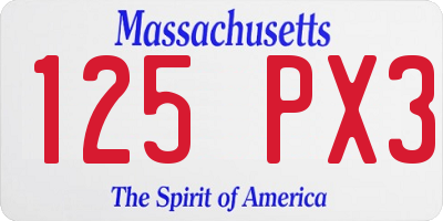 MA license plate 125PX3