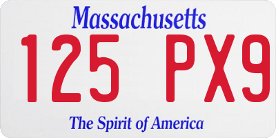 MA license plate 125PX9