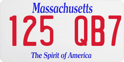 MA license plate 125QB7