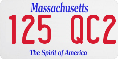 MA license plate 125QC2