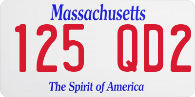 MA license plate 125QD2